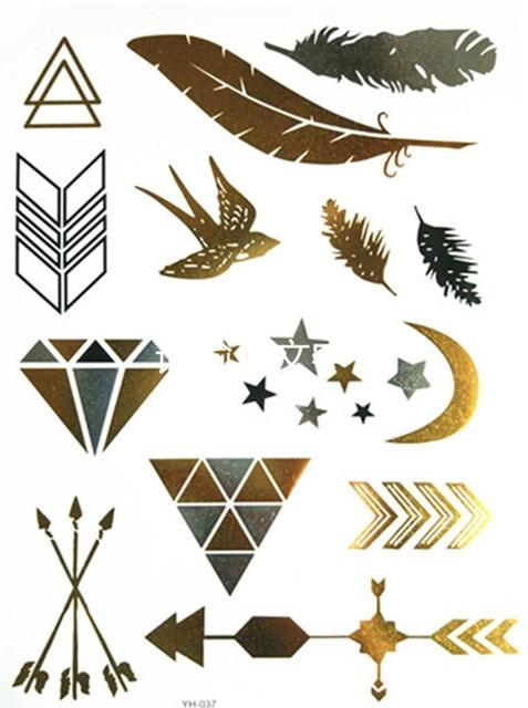 Temporary golden tattoos stickers jewelry bracelet party tattoos fashion   flash tattoo paste makeup girsl arm waterproof tattoo