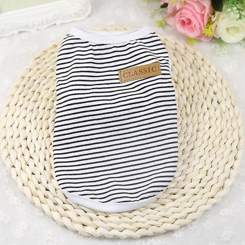 Summer Cat Clothes Cotton Striped Vest Pet Cats T Shirt Clothing For Cat Outfit Shirt Pet Clothes Cute Kitten Puppy Costume 25S2