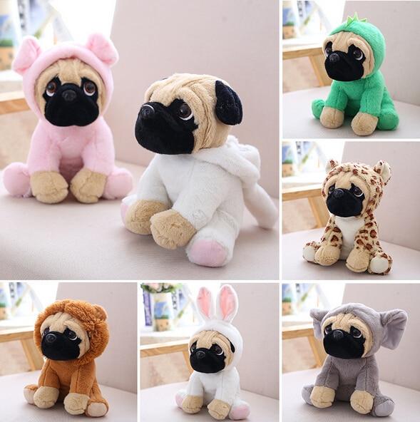 Animals Pug Dog Plush Toys Dogs Cos Cosplay Dinosaur Rabbit Elephant lion Sheep leopard Stuffed Dolls