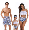 Bikini beach shorts matching swimsuit mommy and me clothes mum mother and daughter son outfits look Family matching swimwear