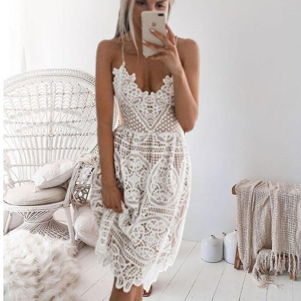 2019 New Beach Long Cover Up White Lace Swimsuit cover up Summer Crochet Beachwear Bathing suit cover ups Beach Dress