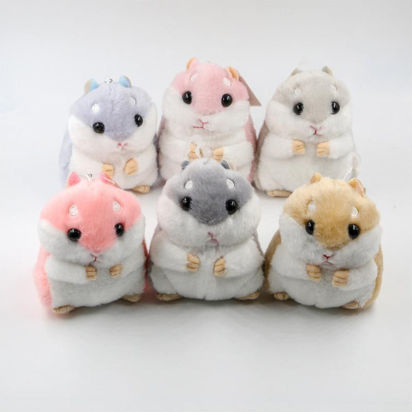 10cm Cute Plush Toys New cute soft plush hamster doll jewelry bag key pendant grasping machine plush hamster doll