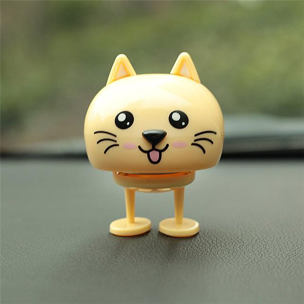 Cute Decoration Nodding Bear Car Ornaments Automobiles Dashboard Swinging Shaking Head Cat Doll Dancing Toys Accessories Gifts