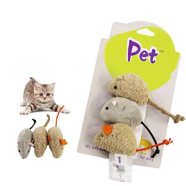 3pcs/set Cute Rat Pet Cat Kitten Dog Plush Simulation Mouse Cat Toy playing Toy Cats feeding animals