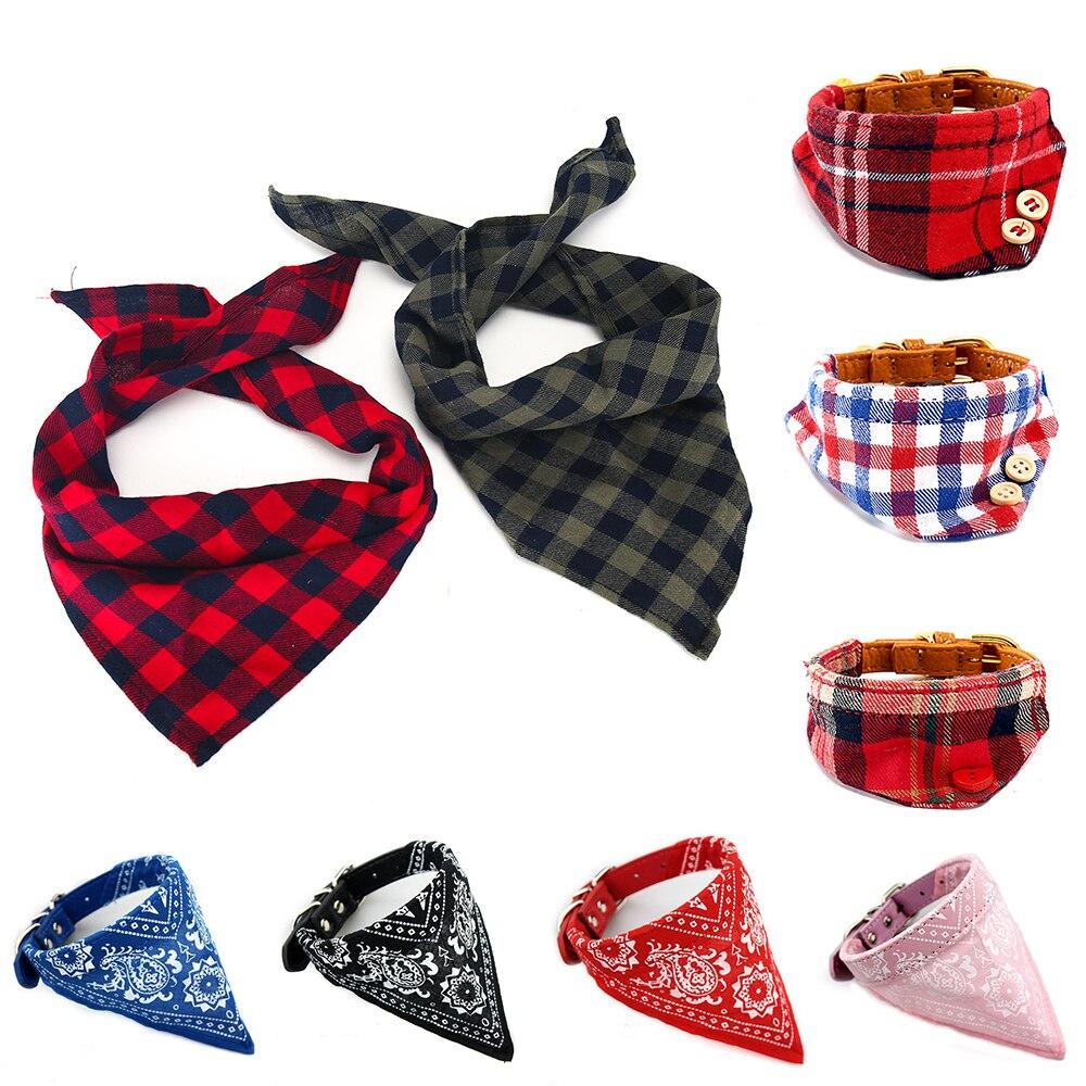 Dog Accessories Dog Bandana Scarf Cat Dog Collar Accessory Pet Puppy Collar Scarf Plaid Chihuahua Dog Bandana Triangular Bandage
