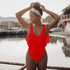 2019 New Sexy Women One Piece Swimsuit 3D Flower Strap Backless Wirless Bodysuit Swimsuit Bathing Suit Summer Beachwear