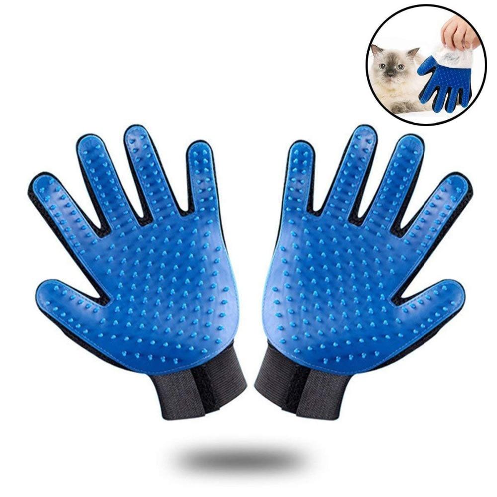 Upgraded Pet Grooming Glove Cat Massage Mitt Gentle Deshedding Brush Gloves Efficient Pet Hair Remover Glove for Dogs Cats