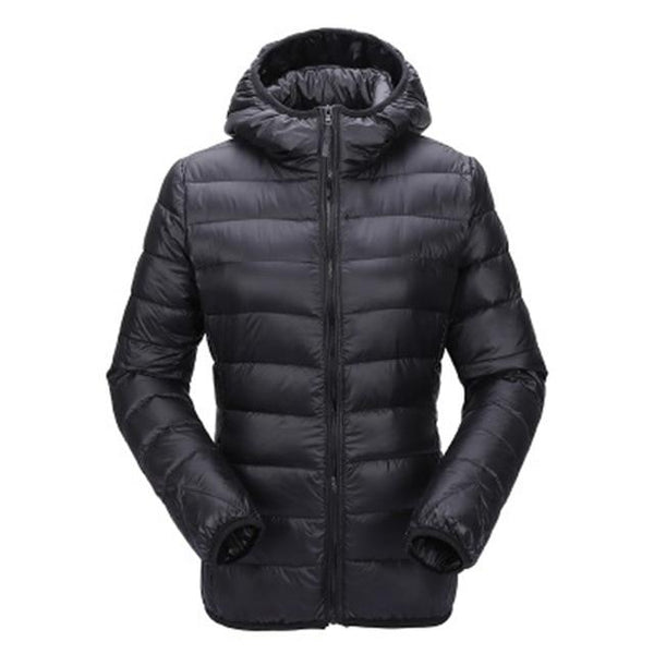 ZOGAA Women Ultra Light Down Jackets Hooded Winter Coat Slim Fit  Solid Zipper Overcoat Autumn Winter Women Parka Jacket Outwear