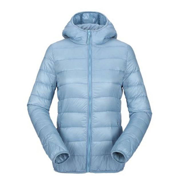 ZOGAA Women Ultra Light Down Jackets Hooded Winter Coat Slim Fit  Solid Zipper Overcoat Autumn Winter Women Parka Jacket Outwear