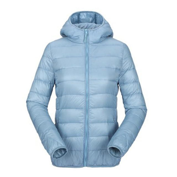 ZOGAA Women Ultra Light Down Jackets Hooded Winter Coat Slim Fit  Solid Zipper Overcoat Autumn Winter Women Parka Jacket Outwear