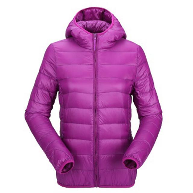 ZOGAA Women Ultra Light Down Jackets Hooded Winter Coat Slim Fit  Solid Zipper Overcoat Autumn Winter Women Parka Jacket Outwear