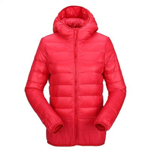 ZOGAA Women Ultra Light Down Jackets Hooded Winter Coat Slim Fit  Solid Zipper Overcoat Autumn Winter Women Parka Jacket Outwear