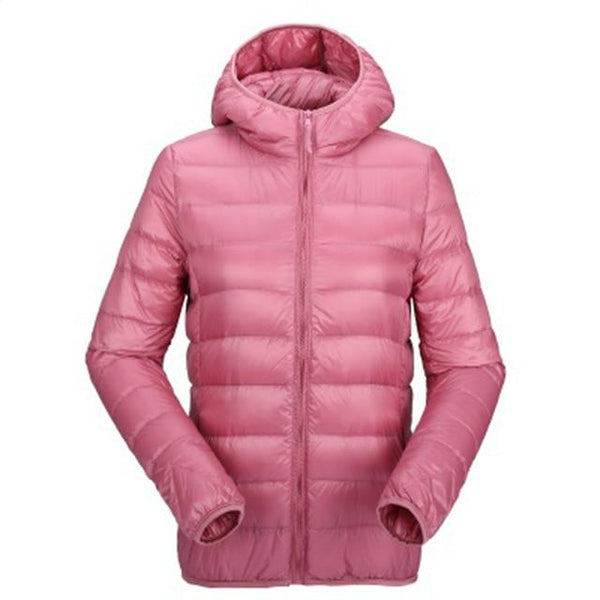 ZOGAA Women Ultra Light Down Jackets Hooded Winter Coat Slim Fit  Solid Zipper Overcoat Autumn Winter Women Parka Jacket Outwear
