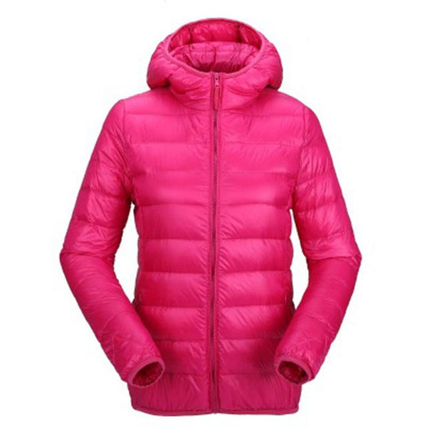 ZOGAA Women Ultra Light Down Jackets Hooded Winter Coat Slim Fit  Solid Zipper Overcoat Autumn Winter Women Parka Jacket Outwear