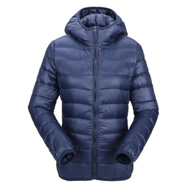 ZOGAA Women Ultra Light Down Jackets Hooded Winter Coat Slim Fit  Solid Zipper Overcoat Autumn Winter Women Parka Jacket Outwear