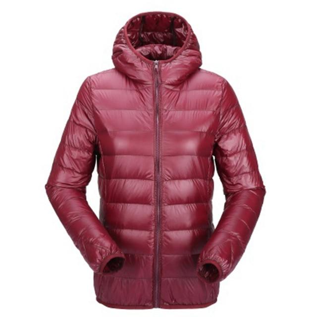 ZOGAA Women Ultra Light Down Jackets Hooded Winter Coat Slim Fit  Solid Zipper Overcoat Autumn Winter Women Parka Jacket Outwear