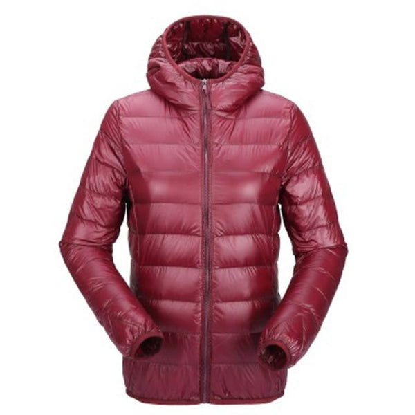 ZOGAA Women Ultra Light Down Jackets Hooded Winter Coat Slim Fit  Solid Zipper Overcoat Autumn Winter Women Parka Jacket Outwear