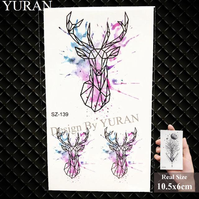 YURAN Flash Lovely Lavender Flower Tattoo Stickers Kids Arm Lotus Cartoon Temporary Tattoo Children Art Fake Tatoos Women Xmas