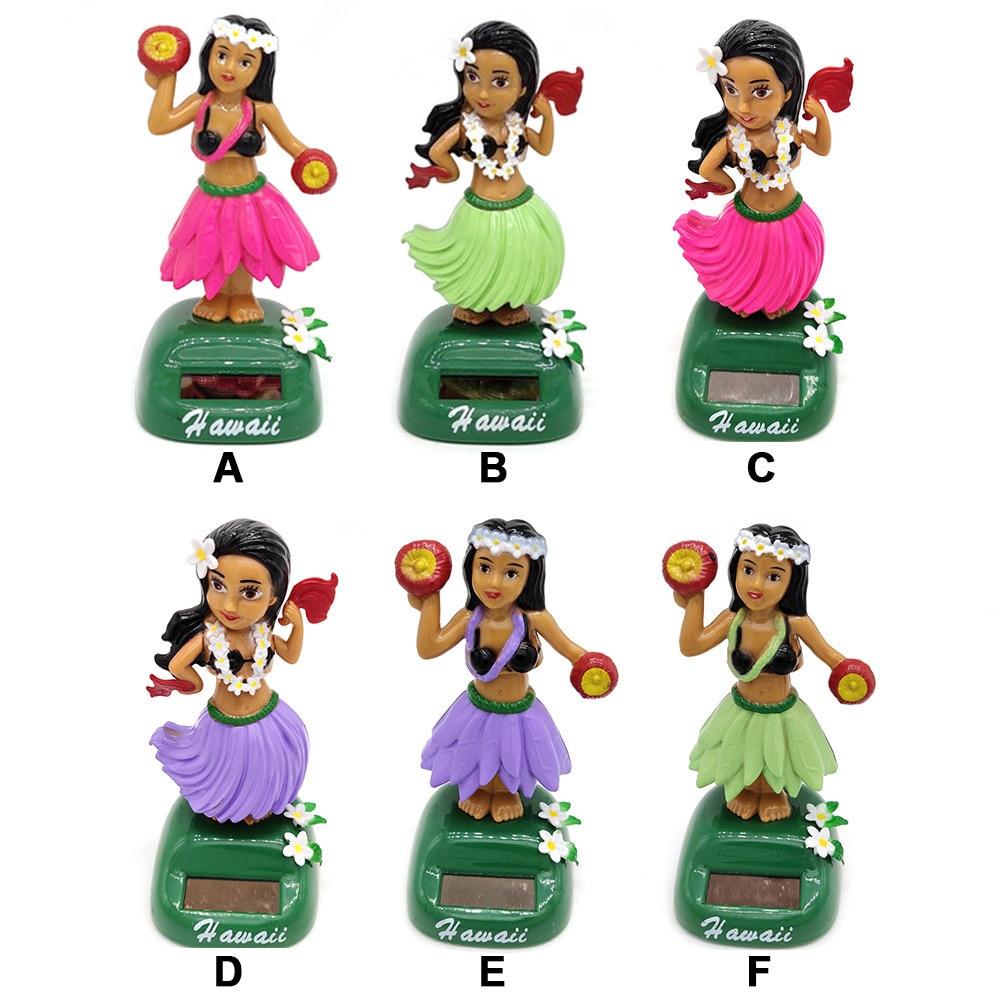 Car Decoration Dancing Doll Car Accessories Solar Power Toy Shaking Head Hawaii Swinging Animated Girl Car Ornament Car-styling