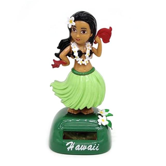 Car Decoration Dancing Doll Car Accessories Solar Power Toy Shaking Head Hawaii Swinging Animated Girl Car Ornament Car-styling