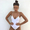 2019 Sexy One Piece Swimsuit Women Swimwear Female Solid Black Thong Backless Monokini Bathing Suit XL