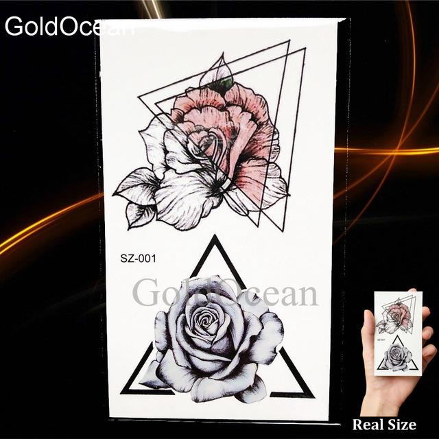 Watercolor Fox Temporary Tattoo Women Arm Art Stickers Girls Neck Geometric Flower Fake Tatoos Men Small Lion Waterproof Tattoo