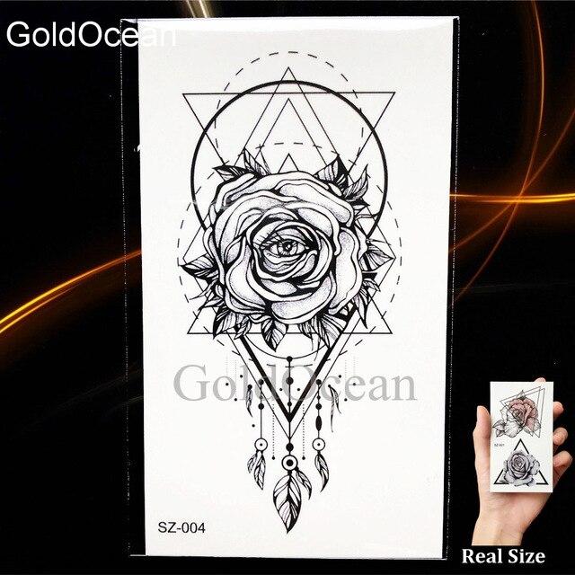 Watercolor Fox Temporary Tattoo Women Arm Art Stickers Girls Neck Geometric Flower Fake Tatoos Men Small Lion Waterproof Tattoo