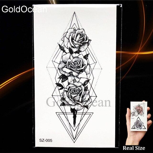 Watercolor Fox Temporary Tattoo Women Arm Art Stickers Girls Neck Geometric Flower Fake Tatoos Men Small Lion Waterproof Tattoo