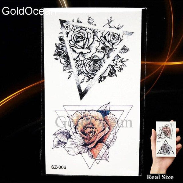 Watercolor Fox Temporary Tattoo Women Arm Art Stickers Girls Neck Geometric Flower Fake Tatoos Men Small Lion Waterproof Tattoo