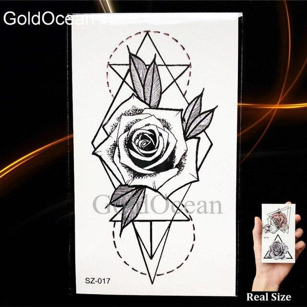 Watercolor Fox Temporary Tattoo Women Arm Art Stickers Girls Neck Geometric Flower Fake Tatoos Men Small Lion Waterproof Tattoo