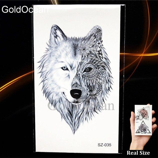 Watercolor Fox Temporary Tattoo Women Arm Art Stickers Girls Neck Geometric Flower Fake Tatoos Men Small Lion Waterproof Tattoo