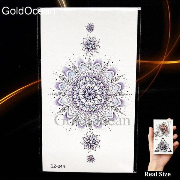 Watercolor Fox Temporary Tattoo Women Arm Art Stickers Girls Neck Geometric Flower Fake Tatoos Men Small Lion Waterproof Tattoo