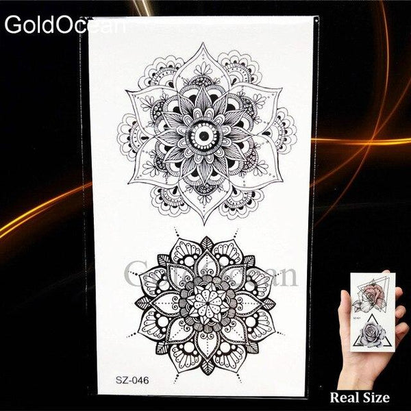 Watercolor Fox Temporary Tattoo Women Arm Art Stickers Girls Neck Geometric Flower Fake Tatoos Men Small Lion Waterproof Tattoo