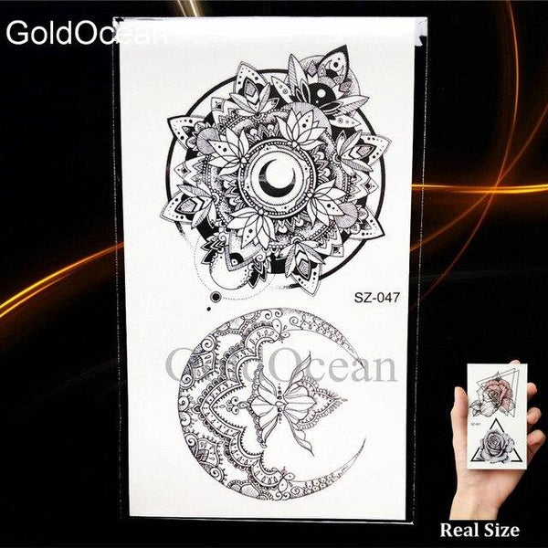 Watercolor Fox Temporary Tattoo Women Arm Art Stickers Girls Neck Geometric Flower Fake Tatoos Men Small Lion Waterproof Tattoo