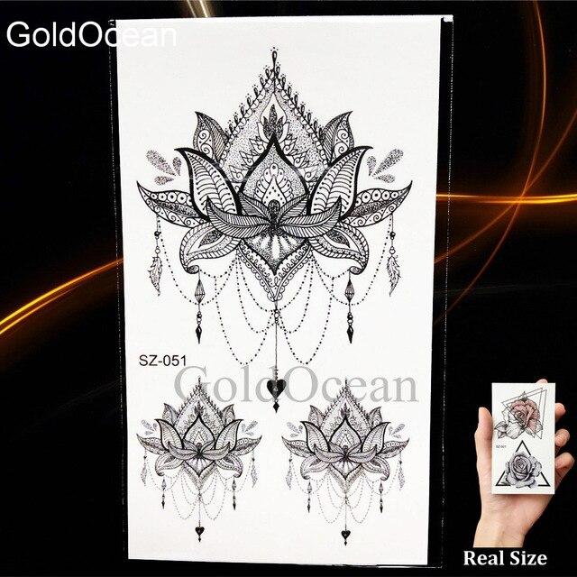Watercolor Fox Temporary Tattoo Women Arm Art Stickers Girls Neck Geometric Flower Fake Tatoos Men Small Lion Waterproof Tattoo