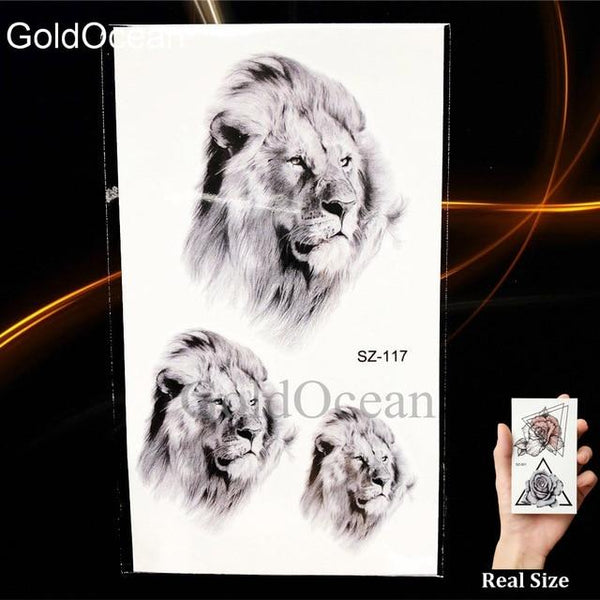 Watercolor Fox Temporary Tattoo Women Arm Art Stickers Girls Neck Geometric Flower Fake Tatoos Men Small Lion Waterproof Tattoo