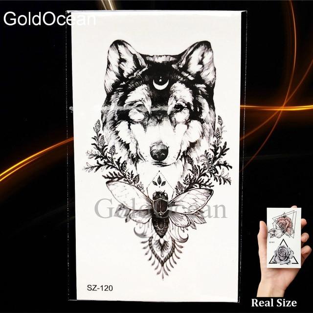 Watercolor Fox Temporary Tattoo Women Arm Art Stickers Girls Neck Geometric Flower Fake Tatoos Men Small Lion Waterproof Tattoo