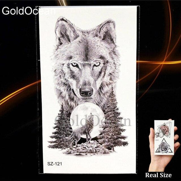 Watercolor Fox Temporary Tattoo Women Arm Art Stickers Girls Neck Geometric Flower Fake Tatoos Men Small Lion Waterproof Tattoo