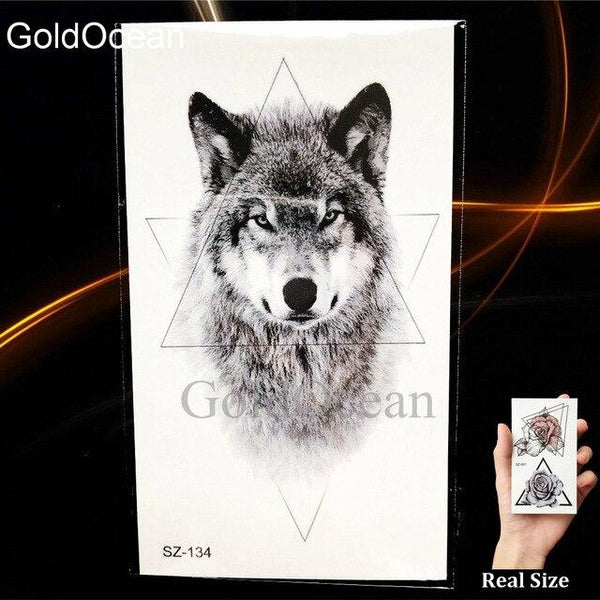 Watercolor Fox Temporary Tattoo Women Arm Art Stickers Girls Neck Geometric Flower Fake Tatoos Men Small Lion Waterproof Tattoo