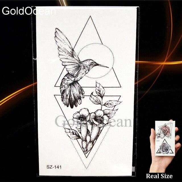 Watercolor Fox Temporary Tattoo Women Arm Art Stickers Girls Neck Geometric Flower Fake Tatoos Men Small Lion Waterproof Tattoo