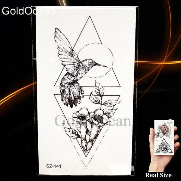 Watercolor Fox Temporary Tattoo Women Arm Art Stickers Girls Neck Geometric Flower Fake Tatoos Men Small Lion Waterproof Tattoo
