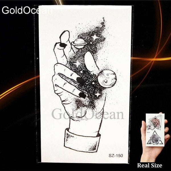 Watercolor Fox Temporary Tattoo Women Arm Art Stickers Girls Neck Geometric Flower Fake Tatoos Men Small Lion Waterproof Tattoo