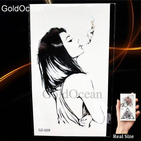Watercolor Fox Temporary Tattoo Women Arm Art Stickers Girls Neck Geometric Flower Fake Tatoos Men Small Lion Waterproof Tattoo