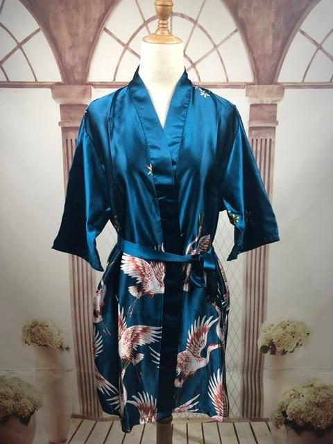 Women Silk Satin short Wedding Bride Bridesmaid Robe Kimono Robe Feminino Bath Robe Large Size Peignoir Femme Sexy Bathrobe