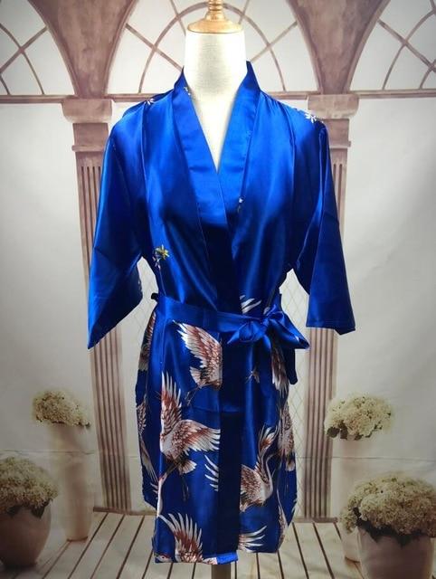 Women Silk Satin short Wedding Bride Bridesmaid Robe Kimono Robe Feminino Bath Robe Large Size Peignoir Femme Sexy Bathrobe