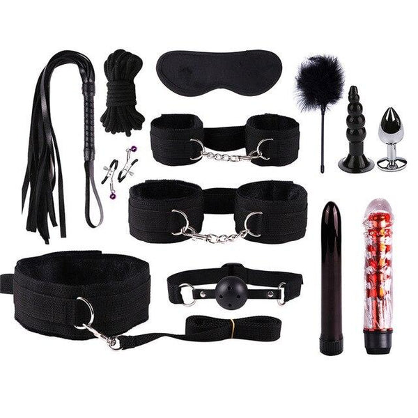 23pcs/set G spot Vibrators Adult Game Props SM Bondage Restraint Women Sex Toy Noylon Handcuffs Clit Stimulator Adult Sex Shop