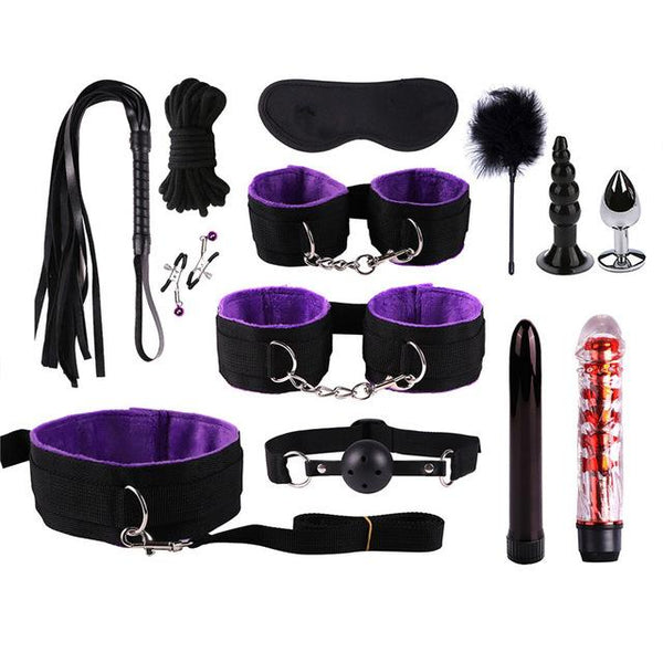 23pcs/set G spot Vibrators Adult Game Props SM Bondage Restraint Women Sex Toy Noylon Handcuffs Clit Stimulator Adult Sex Shop