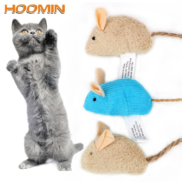 HOOMIN 3 Pieces/set Mouse with Catnip Funny Pet Cat Toys Training Interactive Chewing Toy Simulated Plush Mouse Cat Supply