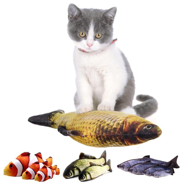 3D Simulation Cat Favor Fish Dog Toys Plush Stuffed Fish Shape Cats Padded Toy Catnip Scratch Board Scratching Post For Pet