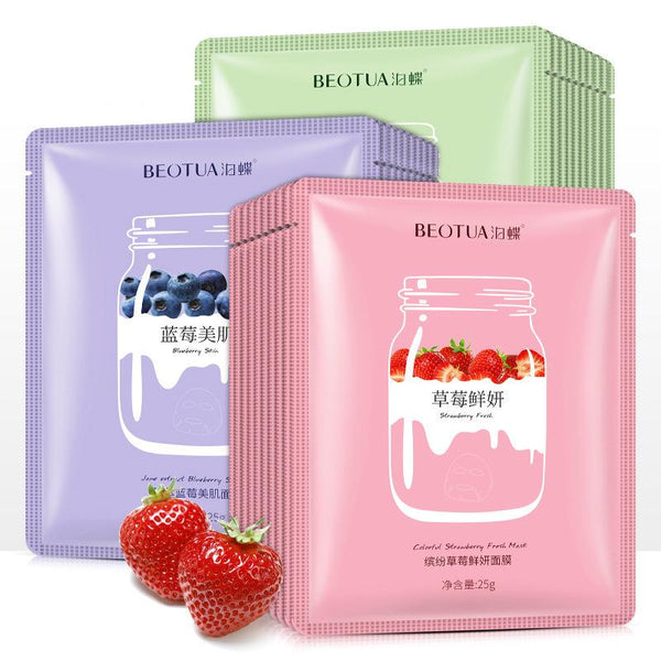Face Mask Natural Fruit Extracts Hyaluronic Acid Facial Masks Moisturizing Oil-control Anti Acne Aging Whitening Skin Face Care